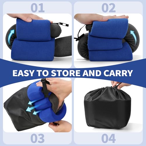3-Ring Memory Foam Travel Neck Pillow It has obtained a Patent. The Three Rings can be movably Adjusted to Provide Flexible Support for The Neck, Head, and Other Areas.Blue - color: Blue