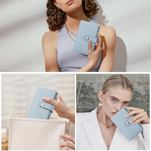 yiijay Womens Wallet RFID Blocking Vegan Leather Trifold Clutch Credit Card Holder Ladies Travel Wallet Purse with Pen Holder - color: 1 U Blue