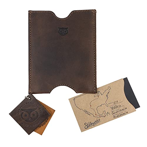 Hide & Drink, Travel Passport Pocket Sleeve Handmade from Full Grain Leather - Bourbon Brown - color: Bourbon Brown