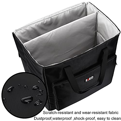 BUBM Desktop Computer Carrying Case, Padded Nylon Carry Tote Bag for Transporting Computer Tower PC Chassis, Keyboard, Cable and Mouse - color: Black-3 Light 24 INCH