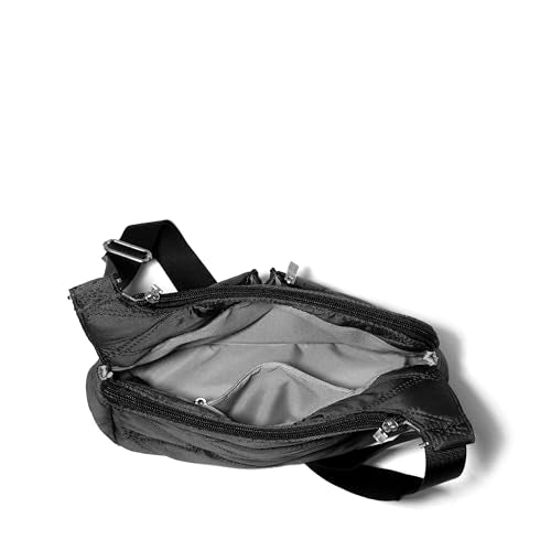 Baggallini Crossbody Travel Bag 11x8.5 Lightweight Water-resistant Nylon Handbag - color: Black Quilt
