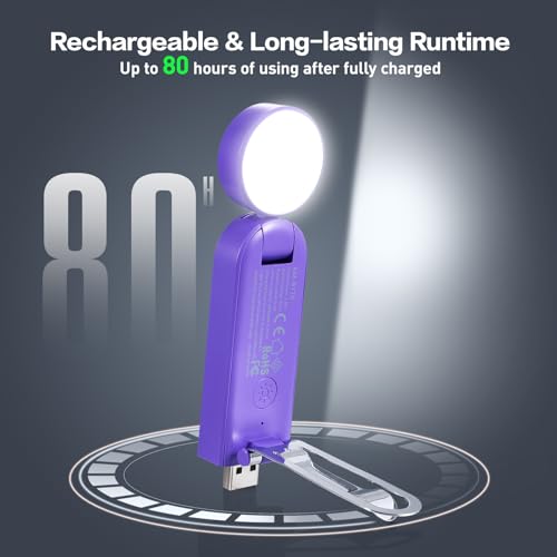 VAVOFO USB Rechargeable Book Light, Blue Light Blocking, Amber Light Clip On Bookmark Shaped Reading Light, Eye Care 6 LEDs Book Light for Bookworms Reading in Bed (Dark Purple) - color: Dark Purple