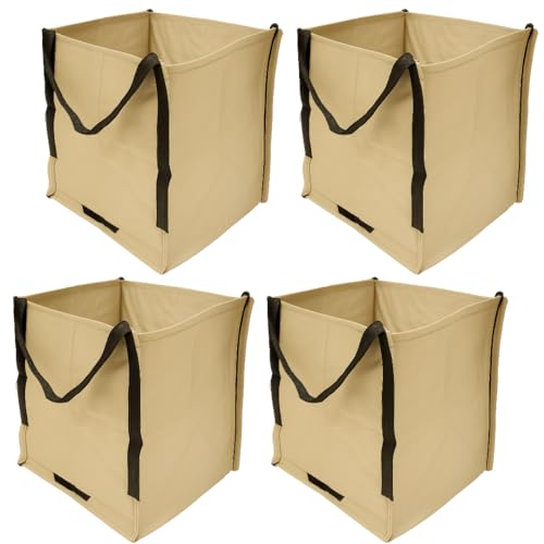 DURASACK Heavy Duty Storage Tote Bag 22-Gallon Rugged Woven Polypropylene Moving Bag, Reusable Self-Standing Design, Holds up to 500 Pounds, Pack of 4, Khaki - color: Khaki, size: Pack of 4