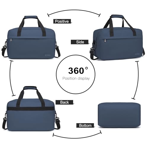 Kono Travel Duffel 20L Under Seat Carry-On Sports Tote Gym Weekender Overnight Bag - 15.75"x9.84"x7.87" Navy - color: Navy, size: M(15.75in x 9.84in x 7.87in)-20L