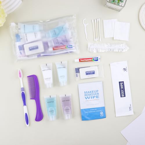 Pack of 30 Basic Toiletry Kits, Individually Packed, Personal Hygiene Kit Bulk Homeless Care Package Supplies, Travel Size Convenience Kits Suitable For Hotel, Home, Camping, Travel - size: pack of 30