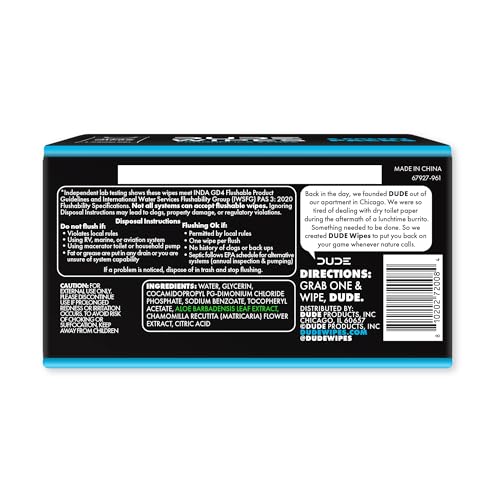 DUDE Wipes Unscented Pocket Packs - Travel Wipes - 6 Packs of 8 (48 Count) - On-The-Go Adult Flushable Wipes for Sensitive Skin - Infused with Vitamin E and Aloe - Septic and Sewer Safe - size: 8 Count (Pack of 6)