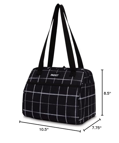 Packit, Lunch Bag Freezable Hampton Black Grid - color: Black Grid