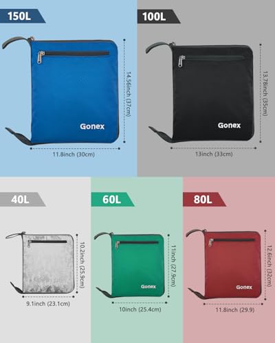 Gonex Large Foldable Travel Duffle Bag with Shoes Compartment, Packable Lightweight Water Repellent Duffel Bag for Camping Gym Weekender Bag - color: Deep Blue, size: 150L