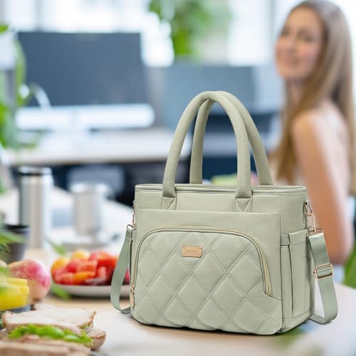 Artelaris Lunch Bag Women, Adult Insulated Lunch Box, Leakproof Lunch Cooler Bag, Reusable Large Lunch Cooler for Work, Picnic, Travel (Green) - color: Green