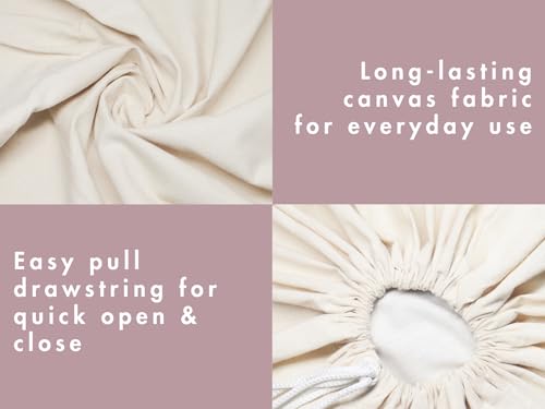 PurpleEssences Laundry Bag Durable Clothes Drawstring Bag Machine Washable Travel Laundry Organizer for Dorm, College, Hamper - Set of 1, 28 x 32 Inch, Laundry Liner Bag - Natural - size: 28 x 32 Laundry Liner Bag