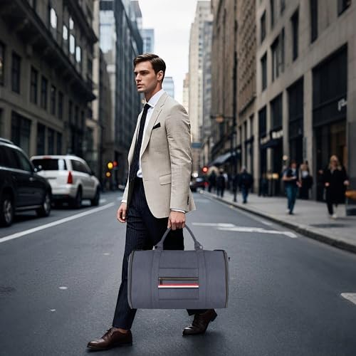 Geestock Garment Bags for Travel, Convertible Suit Travel Bag for Men & Women, Carry On Garment Bag with Shoe Pouch & Shoulder Strap, 2 in 1 Foldable Oxford Duffel Bags, Blue - color: Blue