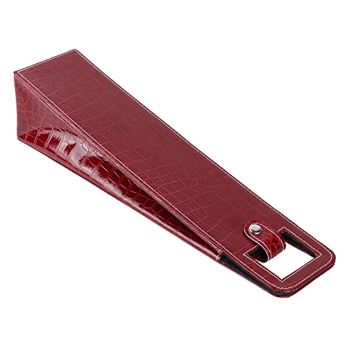 Tomotato Leather Wine Bottle Carrier, Stylish PU Leather Wine Tote Bag with Hard Shell Protection, Portable Single Bottle Holder, Red, for Picnic Beach Party Travel Wedding Housewarming - color: Red