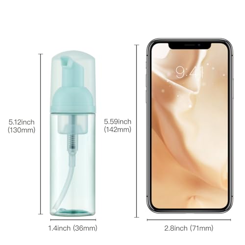 Tekson 30PCS Soap Foam Bottle (2 oz), Empty Travel Foaming Lash Shampoo for Cleanser, Dispenser (Green) - color: Green, size: 30pcs