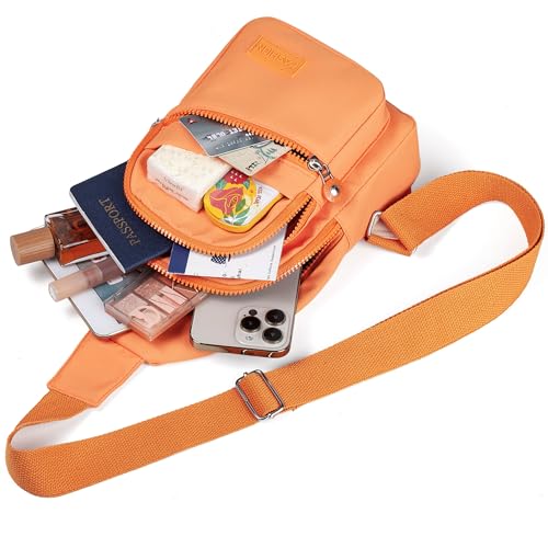 Banelu Small Sling Backpack Crossbody Bags for Women Men, Small Sling Bag Cross Body Bag Fanny Packs Crossbody Purses - Orange - color: F Orange