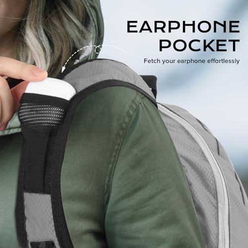 VPBAGE 15L Water-resistant Hiking Daypack, Small Backpack Travel Outdoor, Lightweight Day Pack with Tool Loops - color: A-light Grey