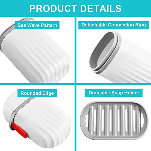 VITVITI White Toothbrush Travel Case, Portable Travel Soap Container Leakproof Dish Tray,7.88 inch Toothpaste Toothbrush Holder with Cover for Trip/Bathroom/Camping - color: White 1