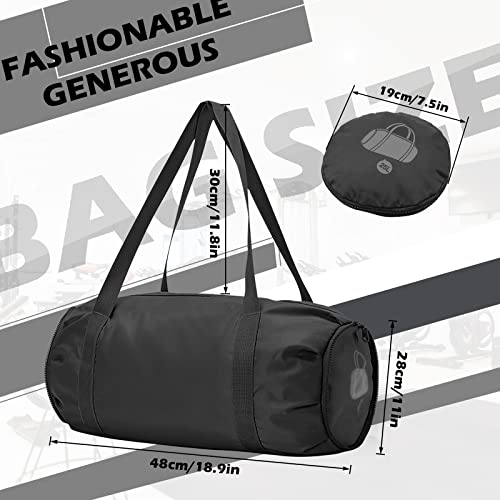 Foldable Sports Gym Duffel with Wet Dry Pocket, Ultralight Travel Carry on Bag, Overnight Weekender for Travel, Beach (Black) - color: Black