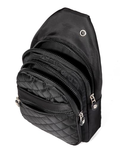 AOSTIHOT Crossbody Small Sling Backpack Sling Bag for Women, Chest Bag Daypack Crossbody for Travel Sport Running Hiking Dark Black - color: Dark Black
