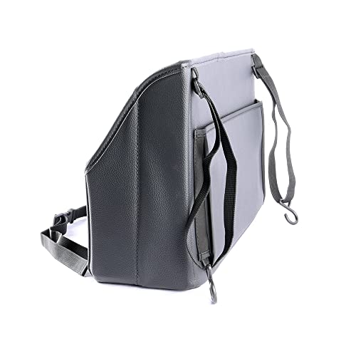 Viaviat Car Handbag Purse Holder Between Seats Leather Car Front Seat Storage Bag Large Capacity Car Organizers for Book Document Phone Bottle Tissue Toy (Black Style-1) - color: Black (Style 1)