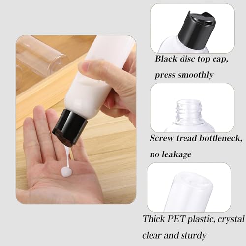 10 Pack Leakproof 3.4 Oz Travel Bottles - Refillable Empty Plastic Cosmetic Containers for Toiletries Shampoo Lotions Cream