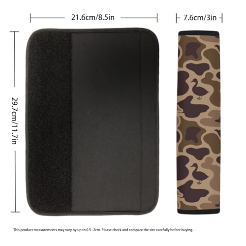 2Pcs Car Seat Belt Cover Pads, Anti-Slip Brown Duck Camo Shoulder Strap Protects Universal Auto Seat Straps for Vehicle Truck SUV Van Sedan, Backpack Straps - color: Brown Duck Camo