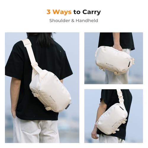K&F CONCEPT Camera Sling Bag Crossbody Bag Waterproof Camera Shoulder Backpack DSLR/SLR/Mirrorless Camera Case - color: 06 Beige Medium