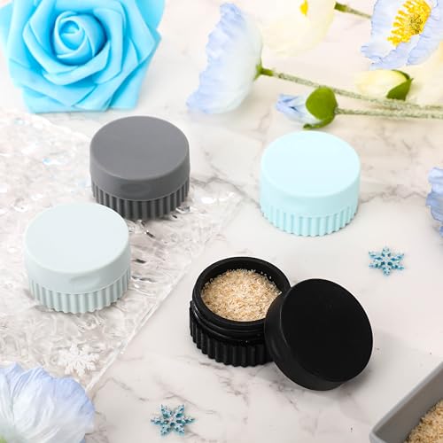 Maxcheck 4 Pcs Travel Containers for Toiletries 0.68 Oz/20 ml Small Silicone Cream Jar with Lid Mini Leakproof Lotion Jar Refillable Travel Cosmetic Container for Face Body Skin Cream (Black and Gray) - color: Black and Gray