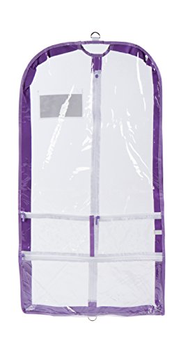 Danz N Motion Clear Garment Bag with ID Pocket (Lavender) - color: Lavender
