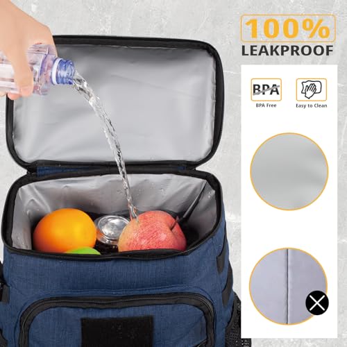 25L Backpack Cooler Keep All Drink Cold for Long Periods of Time Cooler Backpack Insulated Waterproof Portable High Durability Small Cooler Backpack with Compartment for Hiking Camping Beach - color: Blue