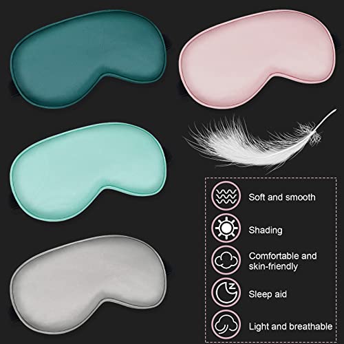 Bbto 4 Pcs Silk Sleep Eye Masks Smooth Soft Satin Eye Covers with Adjustable Strap Blindfold for Sleeping Blocking Out Lights Travel Relaxation(Multicolor) - color: Multicolor