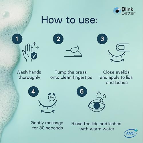 BlinkBetter BetterLids Foaming Eyelid Cleanser – Gentle Daily Foam for Eyelids & Lashes – Soothing Tea Tree Oil Formula with Ectoin & Centella, Non-Stinging, Preservative-Free, 2 fl oz