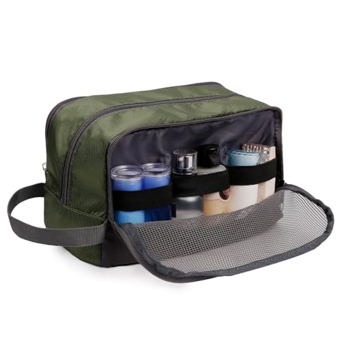 Toiletry Bag for Men Hanging Dopp Kit Water Resistant Shaving Bag Small Toiletry Bag for Traveling (Army Green) - color: Army Green
