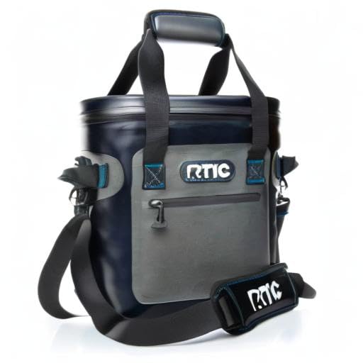 RTIC Ultra-Tough Soft Cooler 50 Can, Insulated Bag Portable Ice Chest Box for Lunch, Beach, Drink, Beverage, Travel, Camping, Picnic, Car, Trips, Floating Cooler Leak-Proof with Zipper - color: Blue/Grey