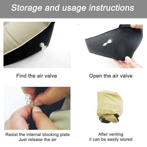 Inflatable Foot Rest, Carseat Inflatable Foot Rest Pillow, Airplanes Inflatable Foot Rest Cars, Travel Footrest Pillow for Home Office,Trains (Gray Splicing Navy Blue 2 Count), 14.5" L×11.8" W×7.9”H