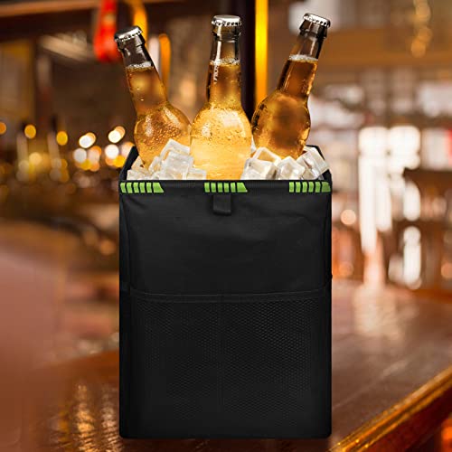 Homelove Hanging Car Trash Can with 4 Storage Pockets, Waterproof Leakproof Oxford Auto Garbage Bag, Adjustable Garbage Bag, Foldable Car Trash Bin Fit for Truck, SUV, Home, Office - color: Black-A