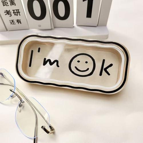 Cute hard shell bow glasses case cat transparent glasses case sunglasses glasses Size is 6.9 x 3.2 x 1.2inches - color: Case - Smiley Face