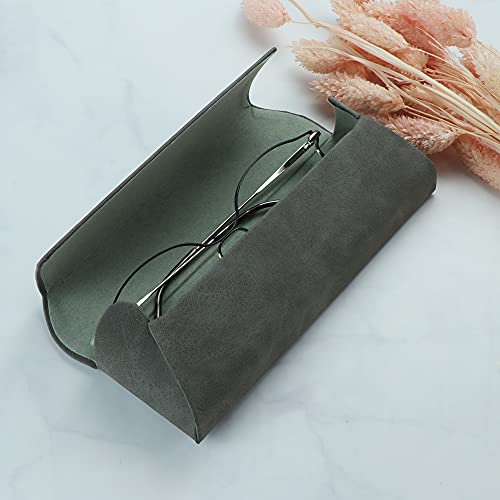 LifeArt Eyeglass Case Hard Shell, Portable Sunglass Case for Women and Men, fashionable PU Leather Eyeglass Case, Lightweight - color: 643(grey)