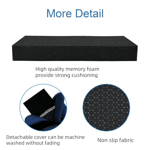 SPRING SEAON Wheelchair Armrest Covers 2 Pack Soft Memory Foam Wheelchair armrest Pads Wicking Washable for Office Transport Chair (Navy Blue) - color: Navy Blue