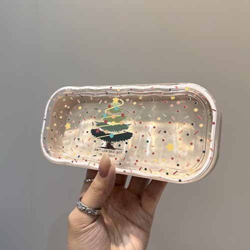 Cute hard shell bow glasses case cat transparent glasses case sunglasses glasses Size is 6.9 x 3.2 x 1.2inches - color: Case - Christmas Tree
