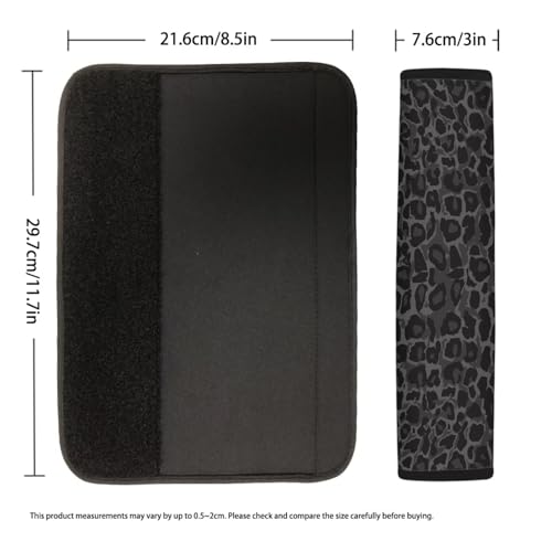Gray Leopard Print Car Seat Belt Cover Seatbelt Shoulder Pad 2 Pack Comfortable Car Interior Automotive Anti-Slip Shoulder Strap Protects Fit Most Cars, Truck, Suv, or Van - color: A-Gray Leopard Print