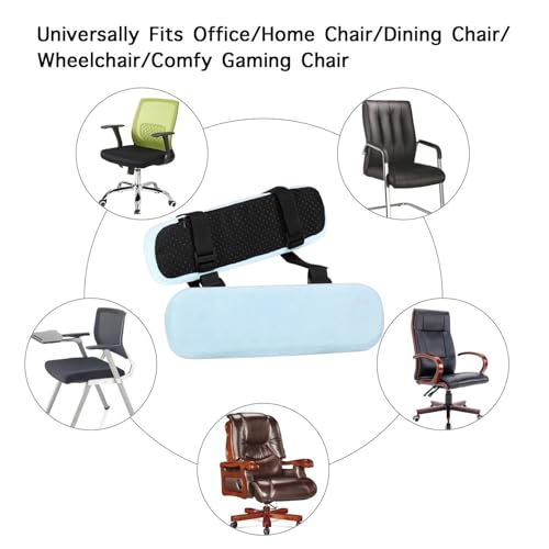 MOSISO Chair Armrest Pads (2 Pack), Memory Foam Home/Office Chair Arm Rest Covers Comfy Computer Gaming Elbow Cushion Removable Washable Elbow Support Forearm Pressure Relief, Air Blue - color: Air Blue