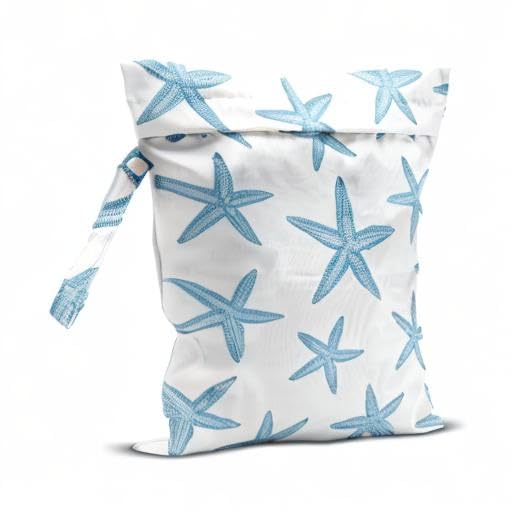 Wet Bag, Wet Dry Bag, Wet Bag for Swimsuit Travel Beach Pool Dirty Yoga Gym Clothes Makeup Bag Beach Wedding Supplies Waterproof Reusable Shell Pearl Starfish Gifts - color: Starfish