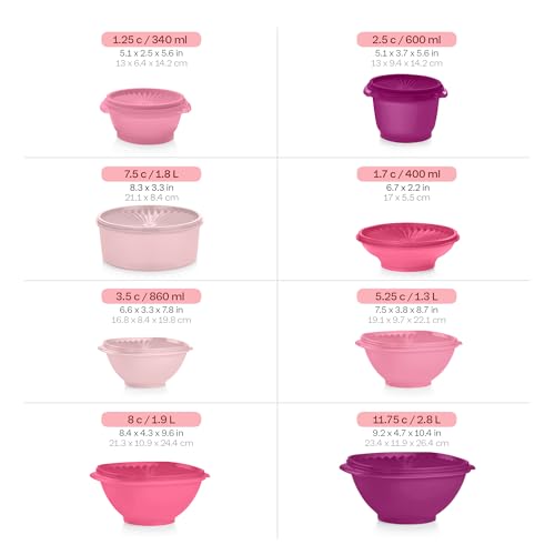 Tupperware Heritage Collection, New 36 Piece Food Storage Container Set in Vintage Pink, Dishwasher Safe and BPA Free (18 containers, 18 lids)