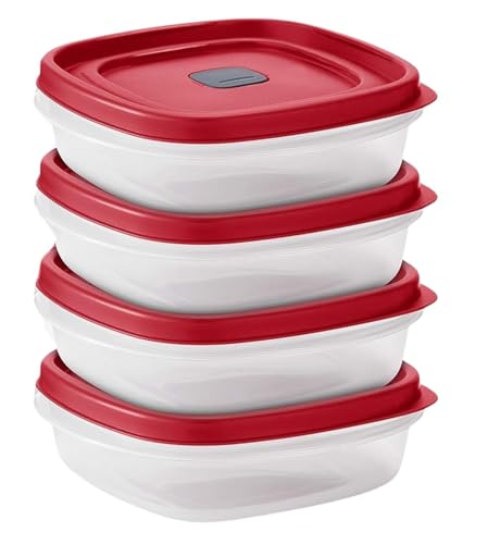 Tribello 3-Cup Food Storage Containers with Vented Lids – BPA-Free Plastic Sandwich Containers – Microwave, Freezer, Dishwasher Safe – Stackable Reusable Meal Prep Containers (24 oz) 4 Pack - size: 4 x 3-Cup