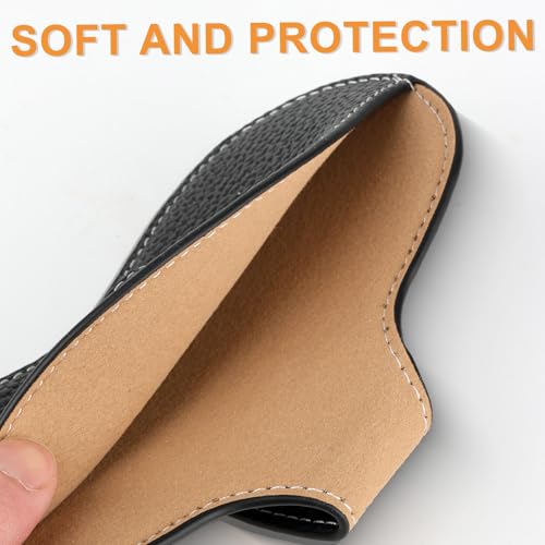Leather Glasses Case, Portable Lightweight Soft Eyeglass Case, Travel Sunglasses Protective Case for Women Men - color: Black
