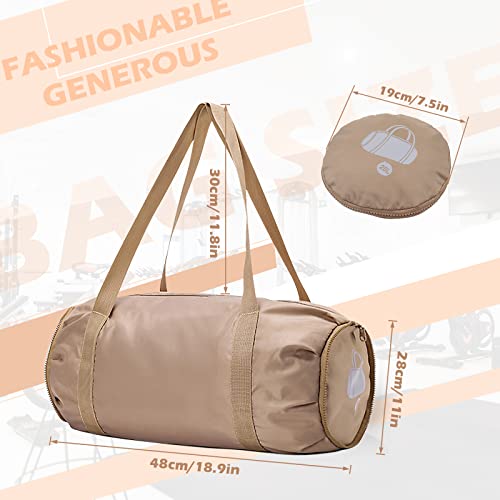 Foldable Sports Gym Bag with Wet Dry Pocket, Ultralight Travel Bag, Large Capacity Duffel Bag, Overnight Bag, Beach (brown) - color: Brown