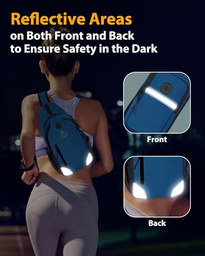 Sling Backpack for Women & Men, Crossbody Travel Bag with Water Bottle Holders, 17 Pockets, Quick-Access Phone Pocket, Hidden Security Pocket, Fits 11" Tablet, for Daily Carry, Travel, Theme Parks - color: I-midnight