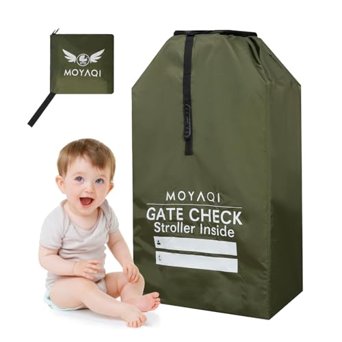 MOYAQI Stroller Travel Bag for Airplane, Gate Check Bag Backpack with Durable Nylon,Adjustable Carry Straps,Infant Carriers & Booster Seats (Green) - color: Green