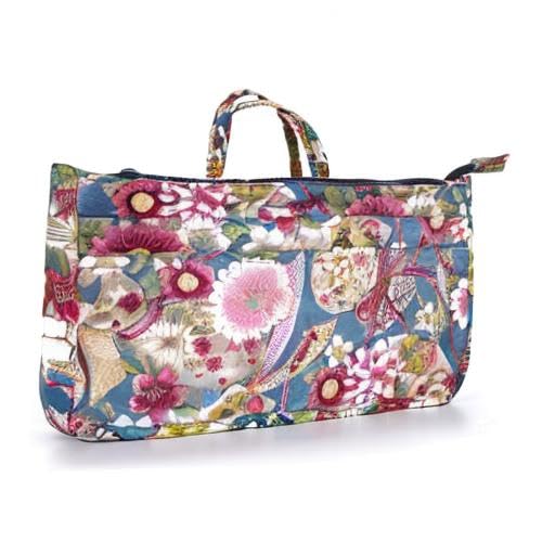 BTSKY Printing Handbag Organizers Inside Purse Insert-High Capacity 13 Pockets Bag Tote Organizer with Handle Sunflower - color: Blue+Pink