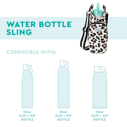 Swig Life Water Bottle Sling Bag, Water Bottle Holder with Adjustable Strap, Carrier Bag with Zippered Phone Pocket, Holds 36oz (Prep Rally) - color: Prep Rally